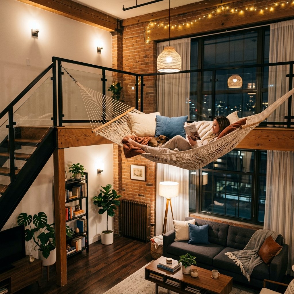 Completed hammock loft installation